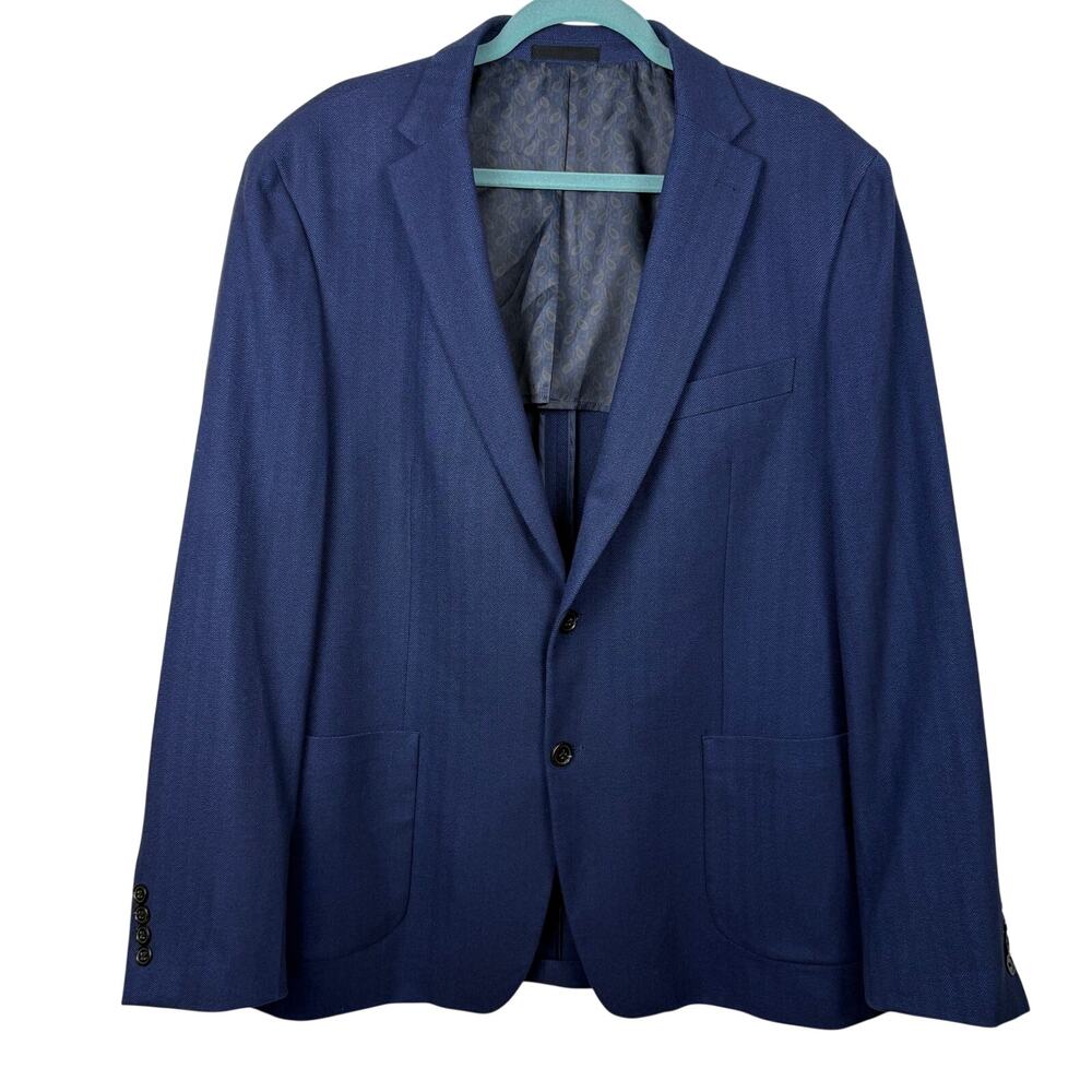 Lauren Ralph Lauren Mens Navy Sport Coat Size 46R Two Button Classic Fit Preppy